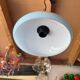 Vintage upcycled light blue opaline pendant light