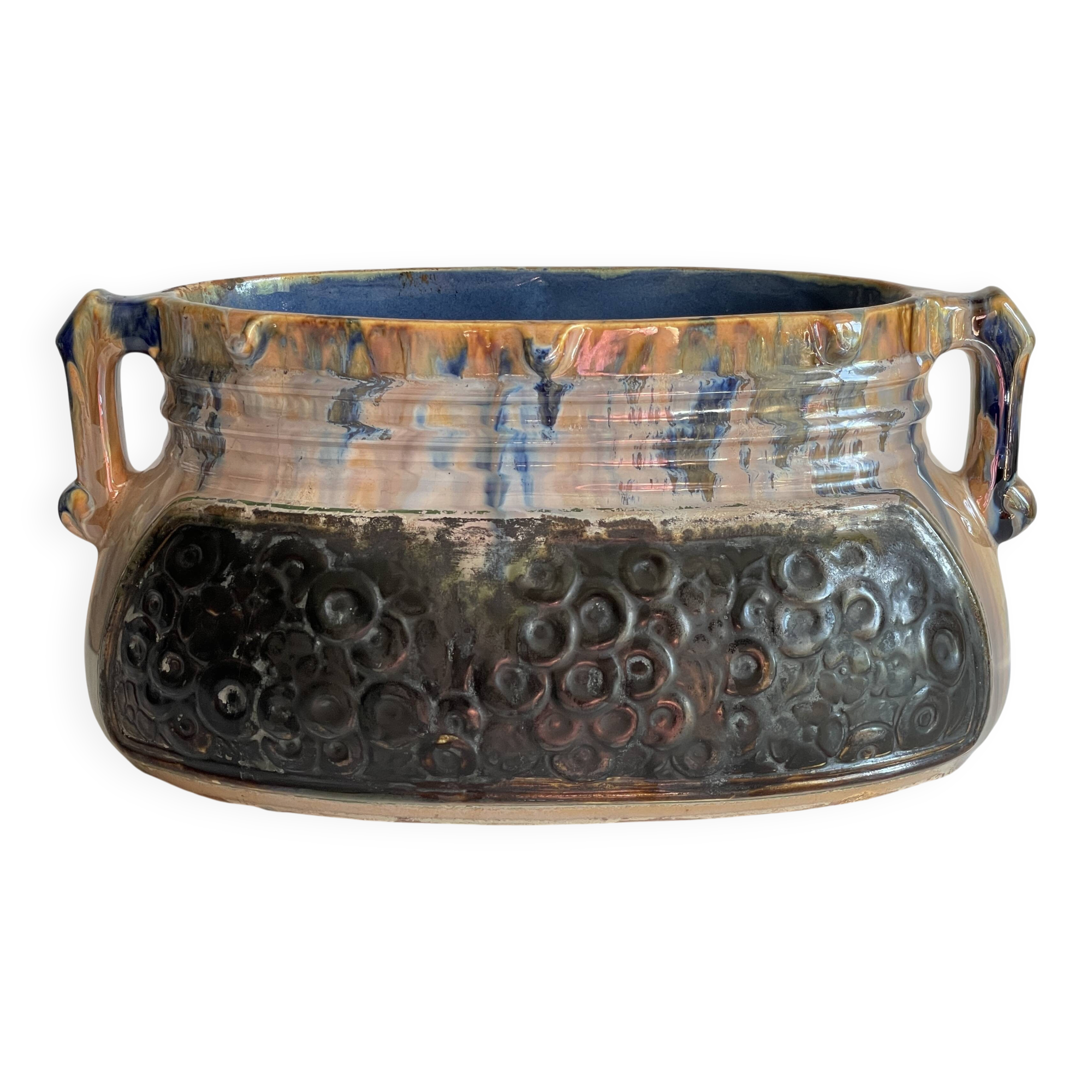 Vintage Barbotine Planter Cache-Pot