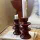 Colorful burgundy red designer candlestick holder