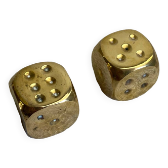 Large decorative brass dice