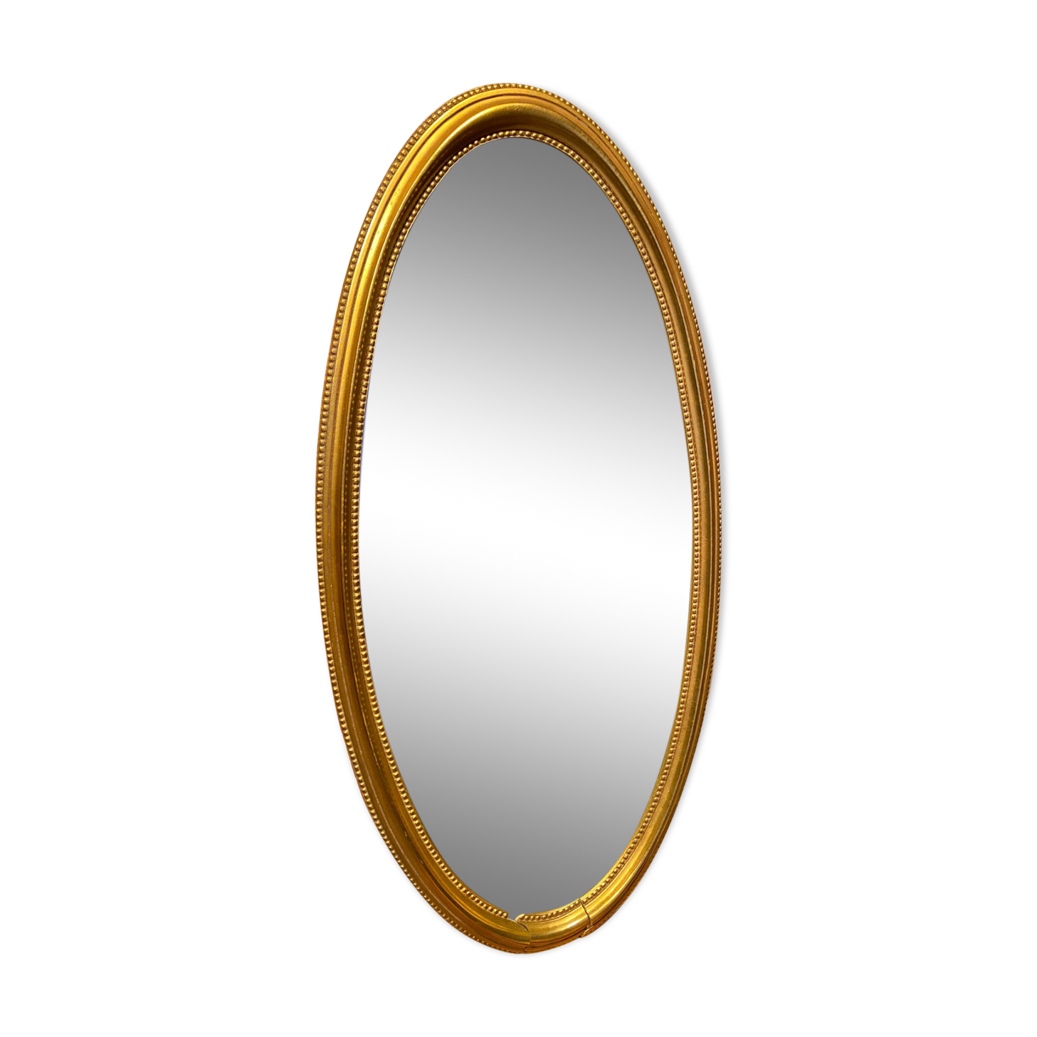 Oval mirror in a frame