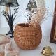 Woven wicker pot