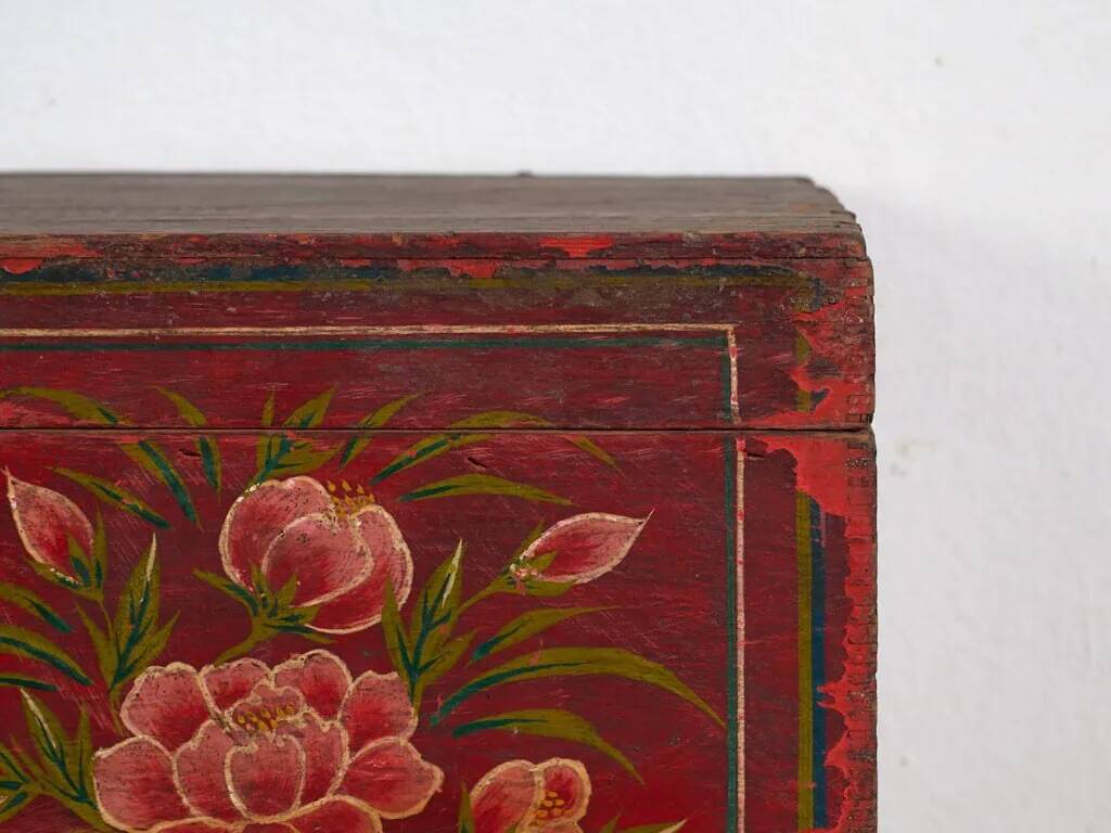Antique box with hand-painted floral patterns (c.1900) #27