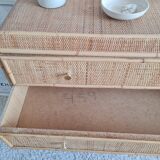 Vintage rattan chest of drawers