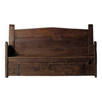 Banc-coffre, art-populaire, wabi-sabi 1800