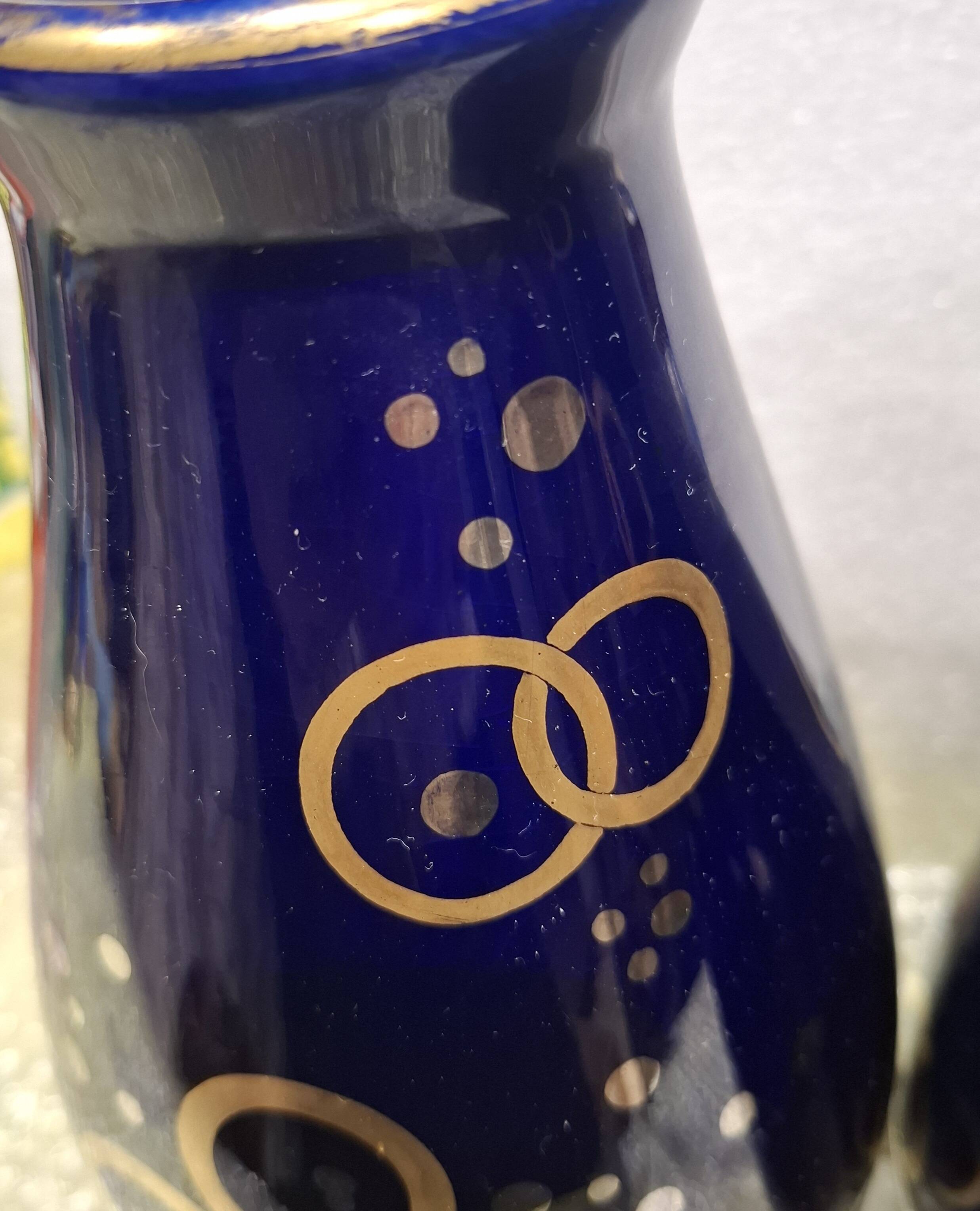 Duo de vase tulipe Gustave ASCH, bleu de Tours