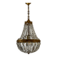 Lustre Montgolfière en bronze et pampilles