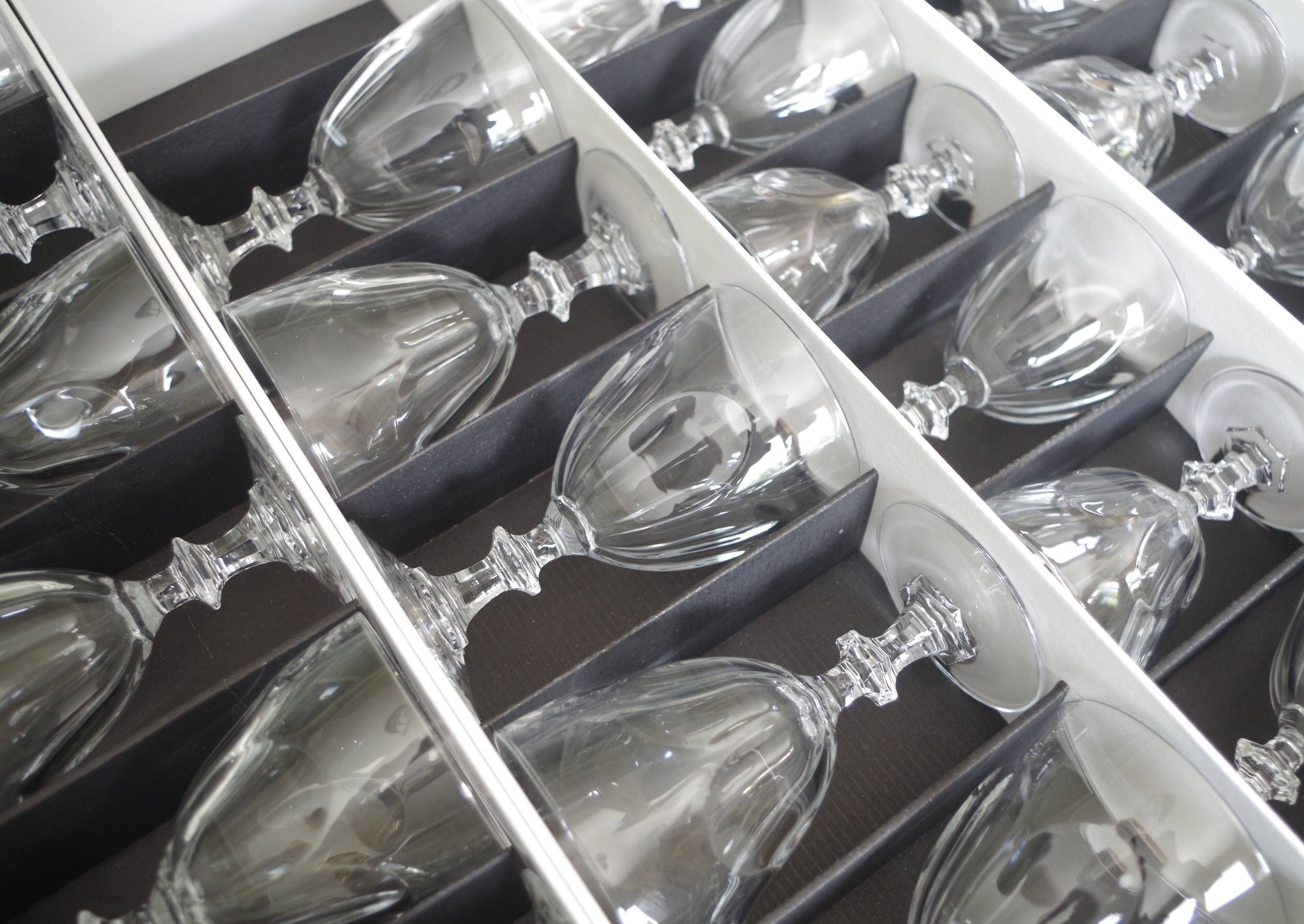 Vintage crystal glasses by Arques model Rambouillet