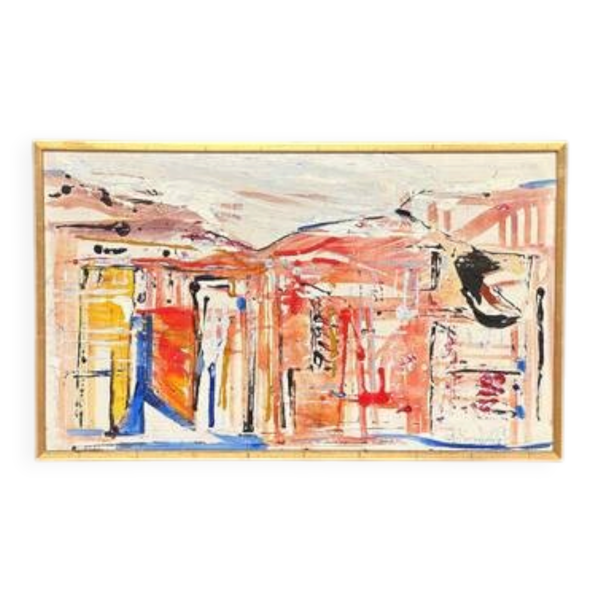 Swedish Oil on Canvas – “Composition” by Tore Hultcrantz