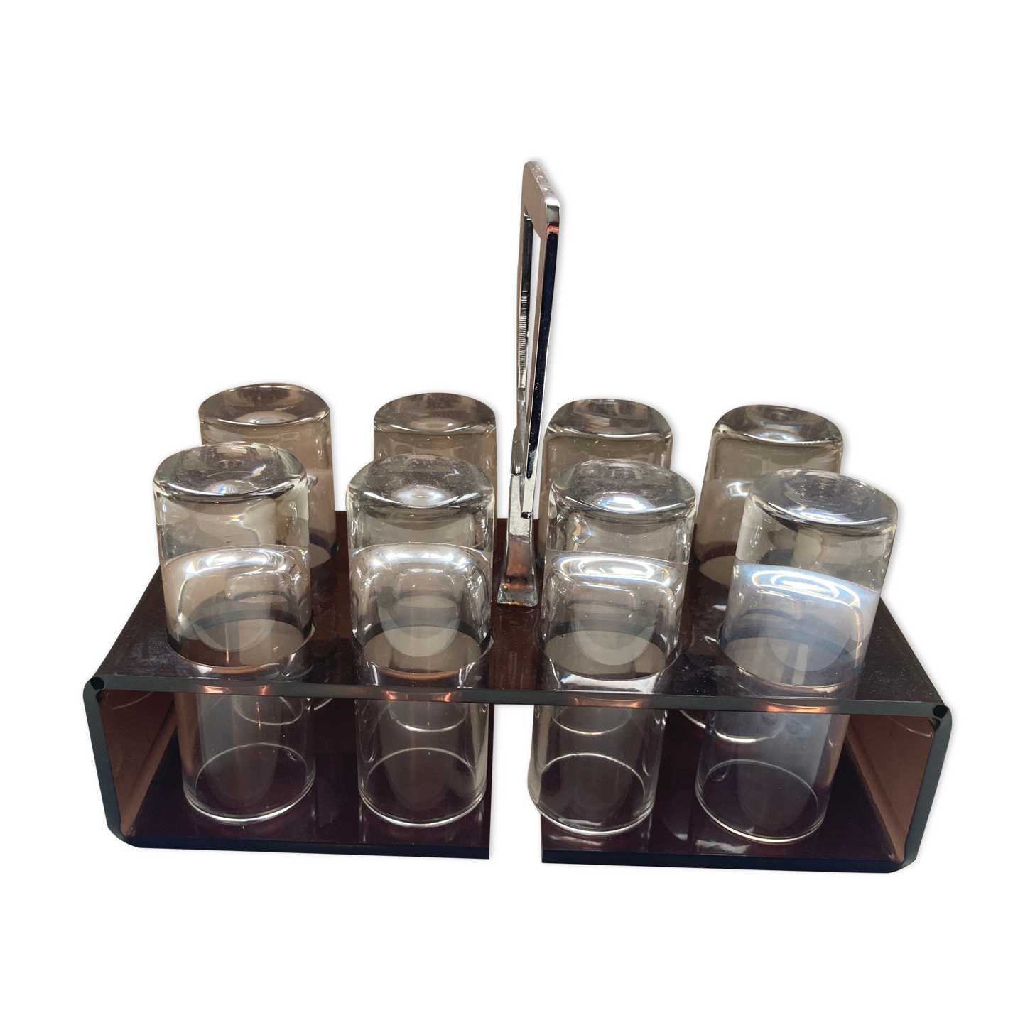 Old vodka alcohol aperitif shot service from the 70s