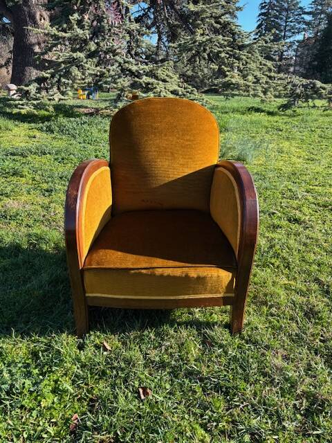 Art Deco velvet armchair