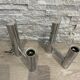 Pair of modernist 1970 stainless steel wall light
