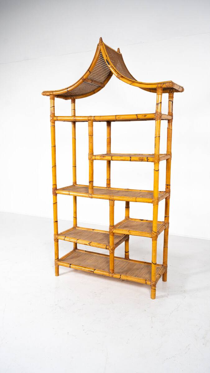Mid-Century Modern Bamboo Shelve, Italy, 1970s