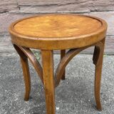 Baumann curved wood stool 60s