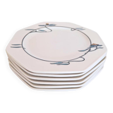 6 breakfast plates 'Hutschenreuther Germany' octagonal design 1980s