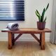 Banc vintage en bois, fabriqué artisanalement, style rustique