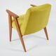 Vintage velvet armchair 366, designer J. Chierowski, restored, yellow velvet