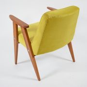 Vintage velvet armchair 366, designer J. Chierowski, restored, yellow velvet