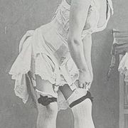 Original photogravure on glossy paper, Model in stockings and shoes 1900