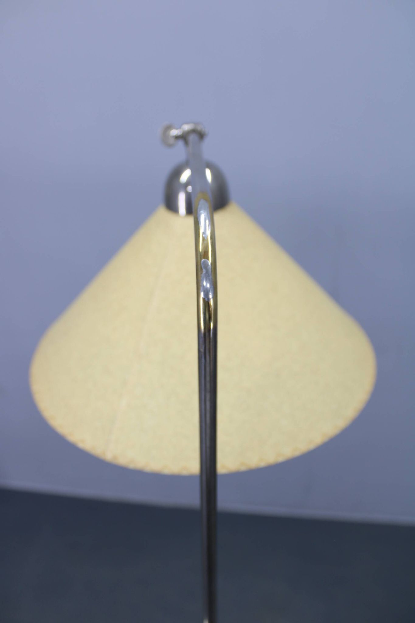 Lampe de sol Art Déco réglable, nickel, Tchécoslovaquie, années 1930