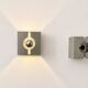Pair of vintage wall sconces, brushed metal, France, 1970.