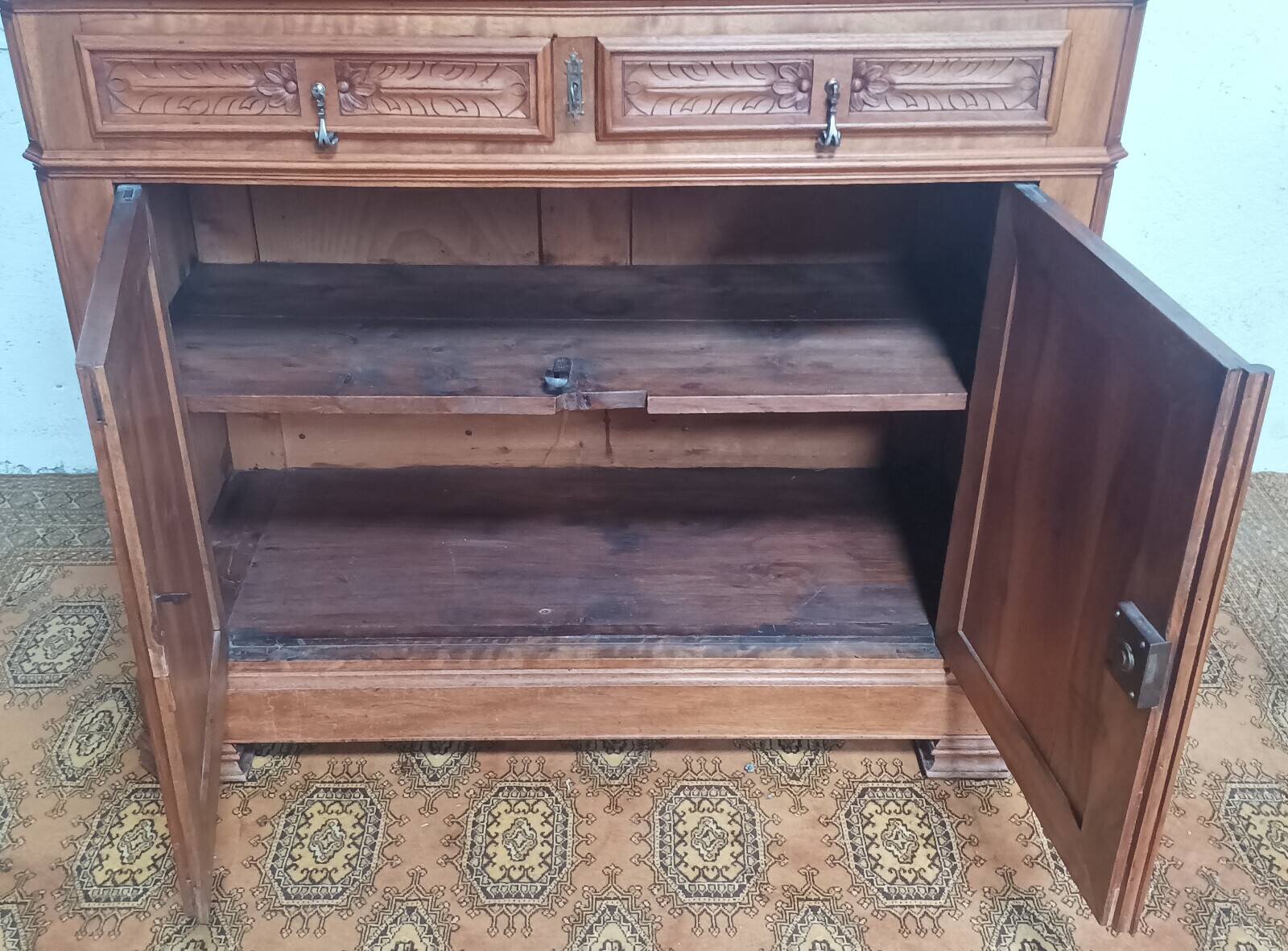 19th-century walnut Saint Hubert buffet