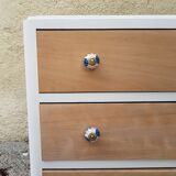 Large chest of drawers vintage wood white year 50