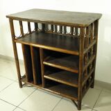 70s rattan hi-fi cabinet