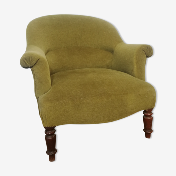 Fauteuil crapaud ancien vert