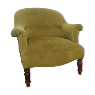 Fauteuil crapaud ancien vert
