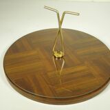 Wood and brass cheese board