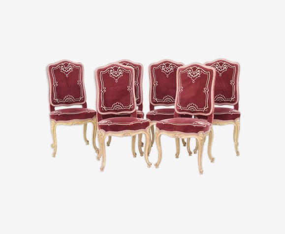 Série de 6 chaises de style Louis XV