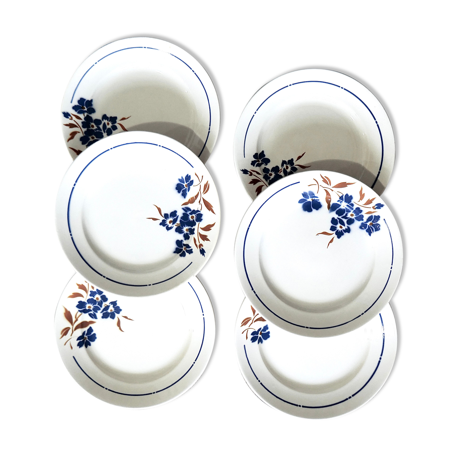 Lot 6 assiettes plates Badonviller