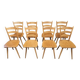 Lot of 8 country bistro chairs from the 1970s