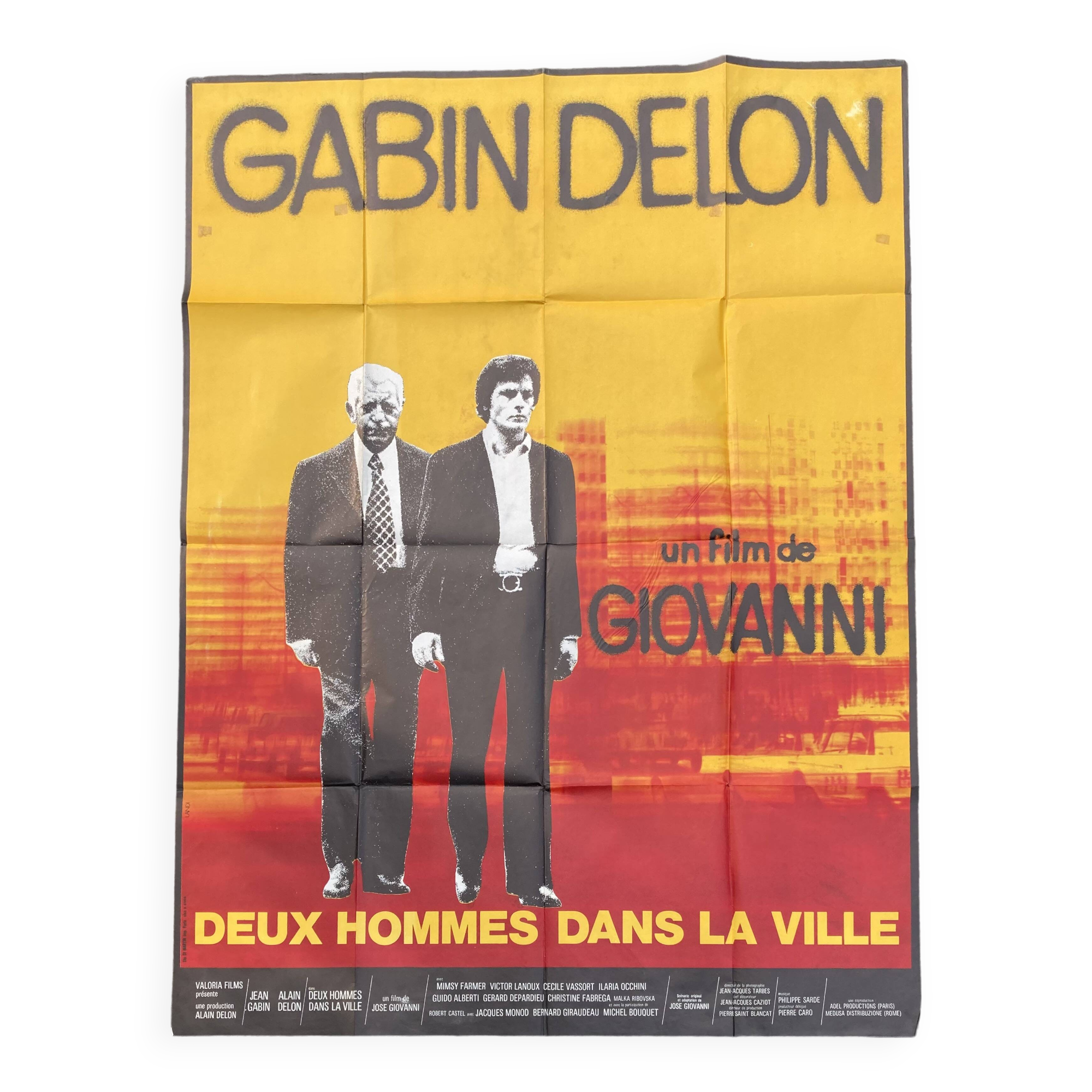 Original movie poster Two Men in the City Alain Delon Jean Gabin