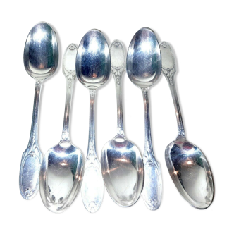 Set of 6 tablespoons in silver metal laurel Louis XVI by Christofle