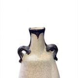 Pansu vase cracked ceramic white art deco circa 1930
