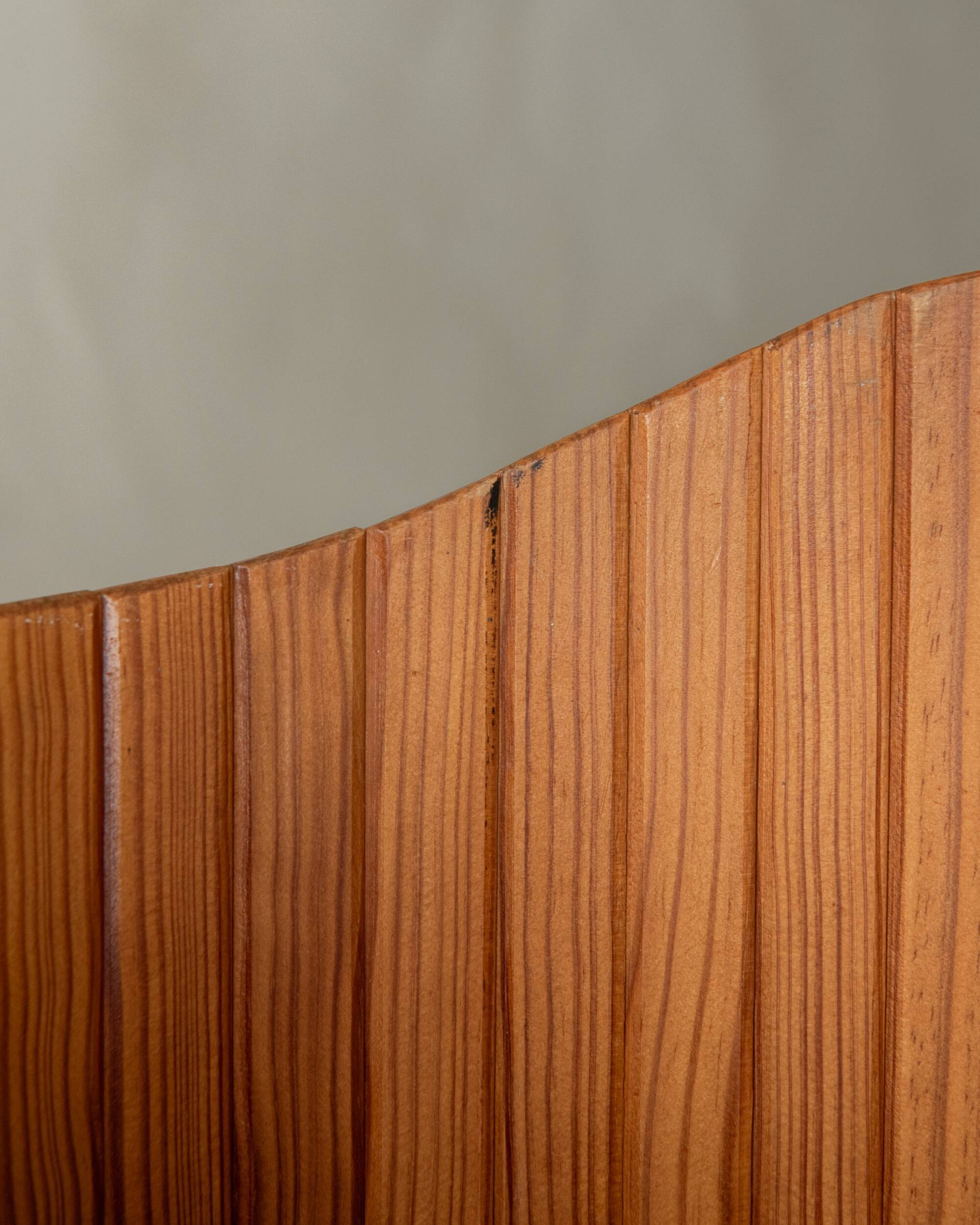 Vintage Art Deco Pine Tambour Room Divider by Jomain Baumann, 1930s