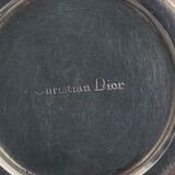 Christian dior silver metal box with cufflink decor socket