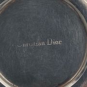 Christian dior silver metal box with cufflink decor socket