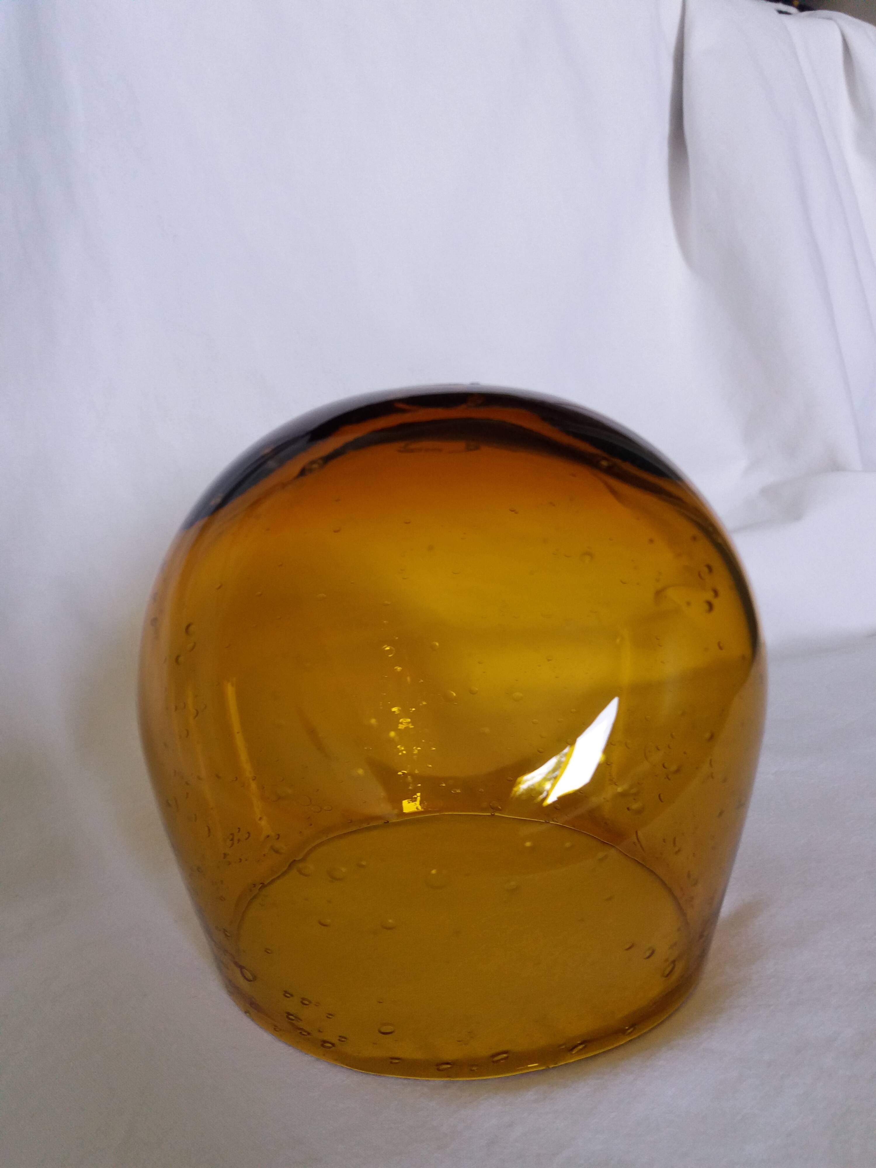 Blown bubble glass vase by Biot