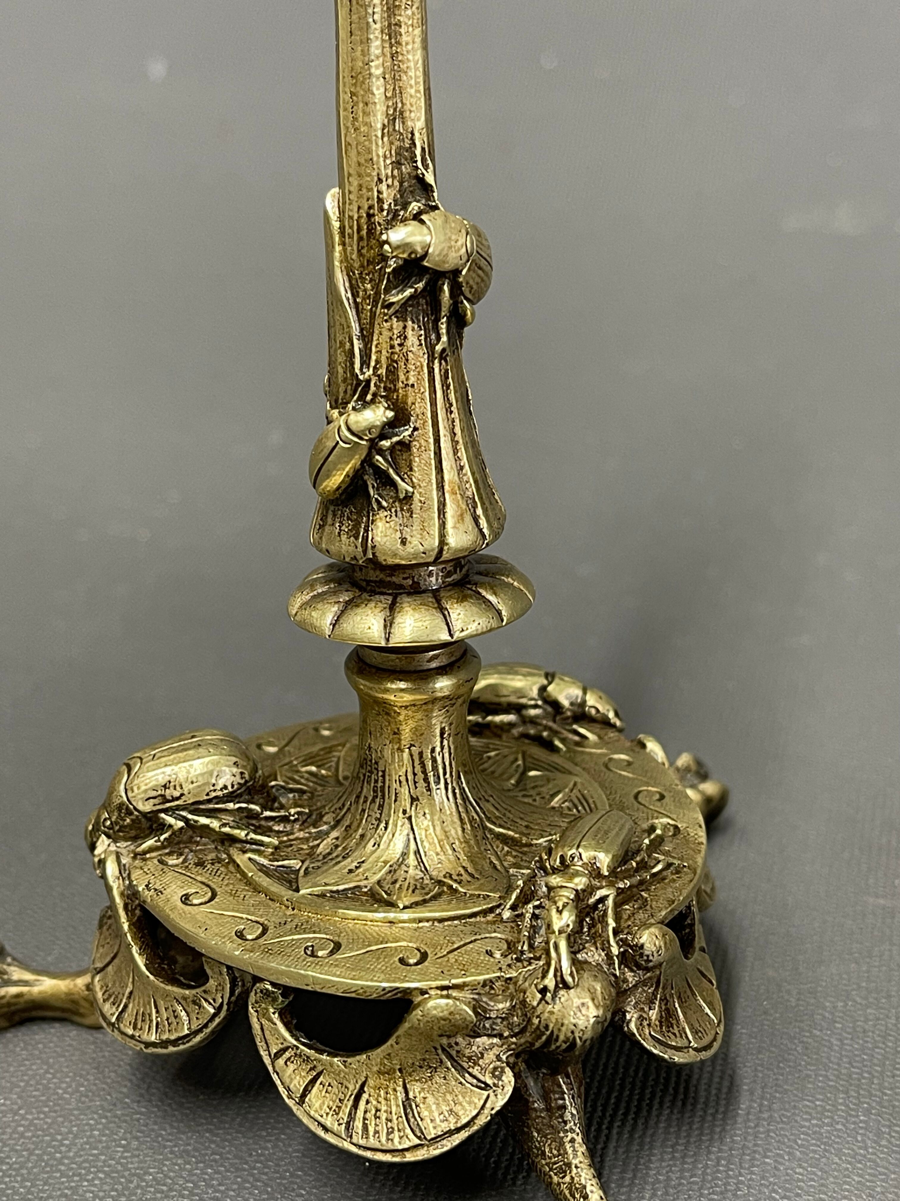Pair of Art Nouveau Candlesticks (1900)in bronze
