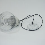 Porcelain lamp with a glass shade