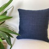 Coussin lin bleu marine