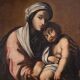 Antique Italian painting Madonna and Child from the 18th century