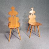 Vintage mid-century brutalist style design Tiroler chair set of 4