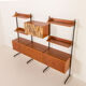 Italian free standing wall unit in teak, 1950s
