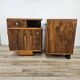 Art Decò bedside tables in walnut and brass, 1940