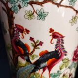Porcelain peacock vase