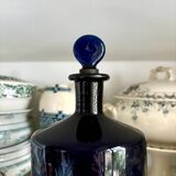 Flacon d'apothicaire eau de cologne en verre bleu